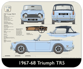 Triumph TR5 1967-68 Place Mat, Small